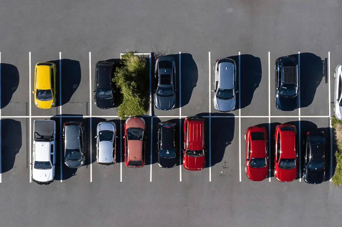 Transport — aerial view of a car park